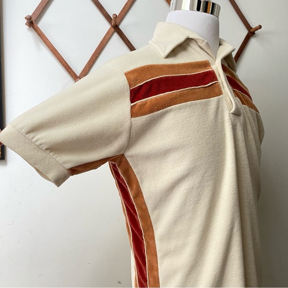 Vintage 1970s Terry Cloth Polo Shirt - Picture 4 of 12